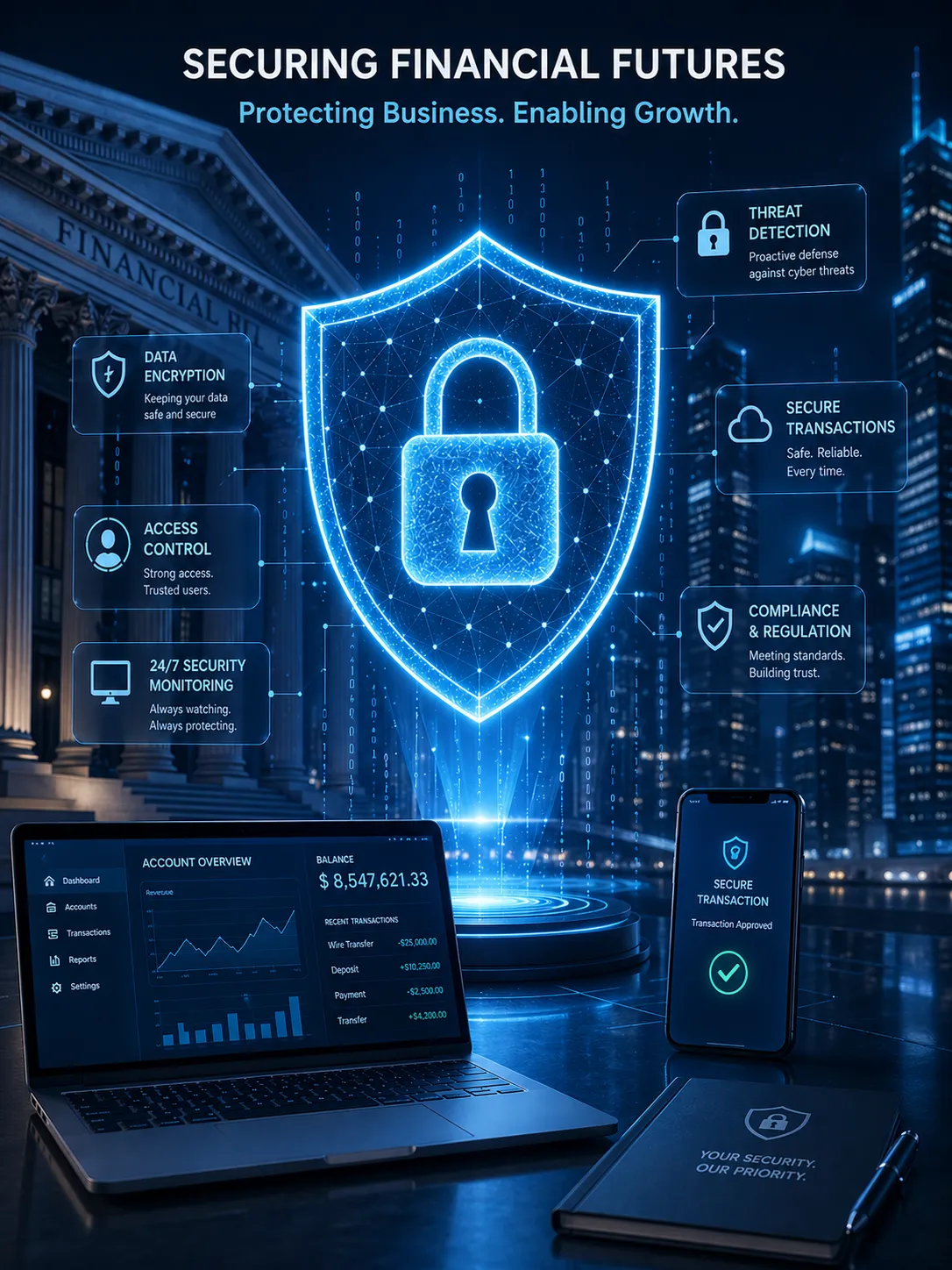 Philotech security operations center monitoring financial services infrastructure
